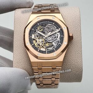 Audemars Piguet Royal Oak 41mm Double Balance Wheel Openworked 18kt Rose Gold Swiss ETA 3132 Automatic Movement Replica Top Quality Exact 11 Super Clone Watch