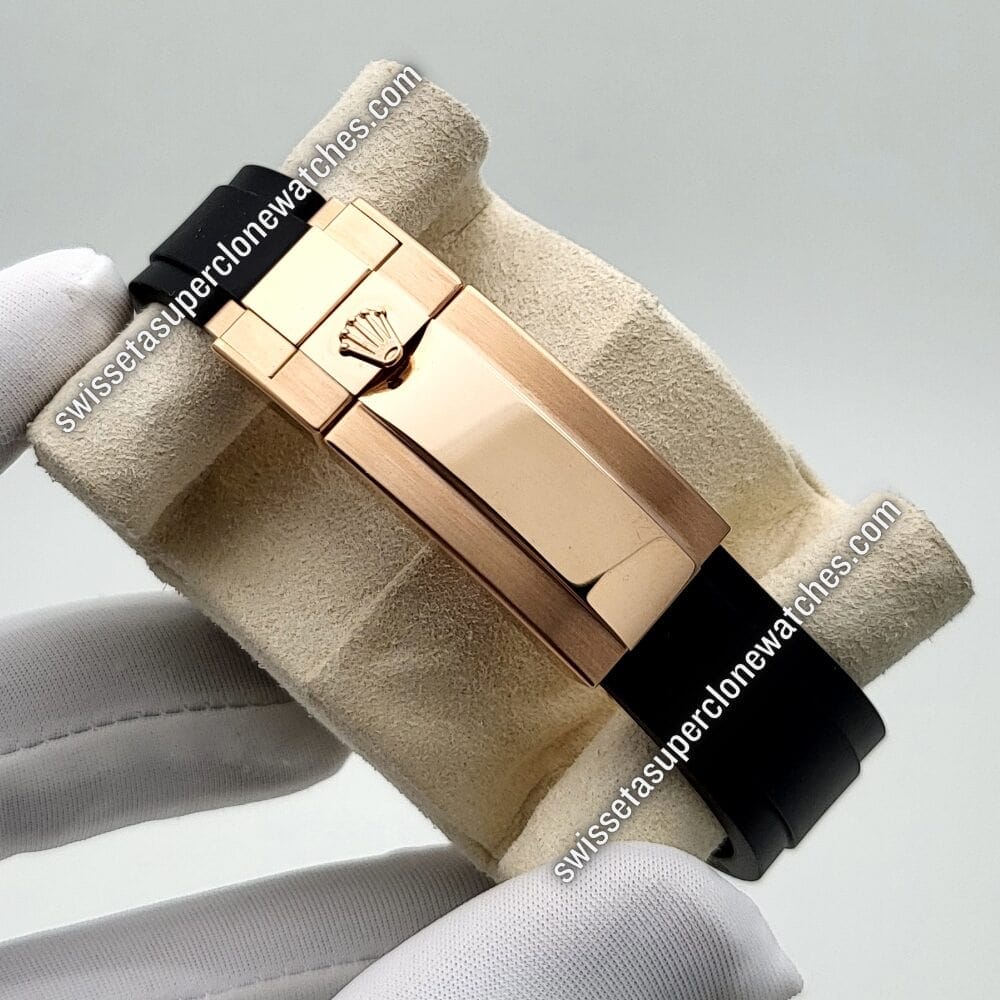 Rolex Cosmograph Daytona 40mm 18kt Everose Gold Oysterflex Bright Black and Sundust Dial Swiss ETA 4131 Automatic Movement Replic (5)