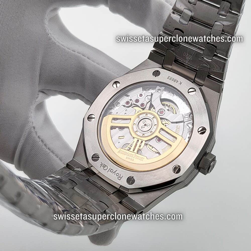 Audemars Piguet Royal Oak 41mm Stainless Steel Black Dial Swiss ETA 4302 Automatic Movement Replica Top Quality Exact 11 Super Clon (5)
