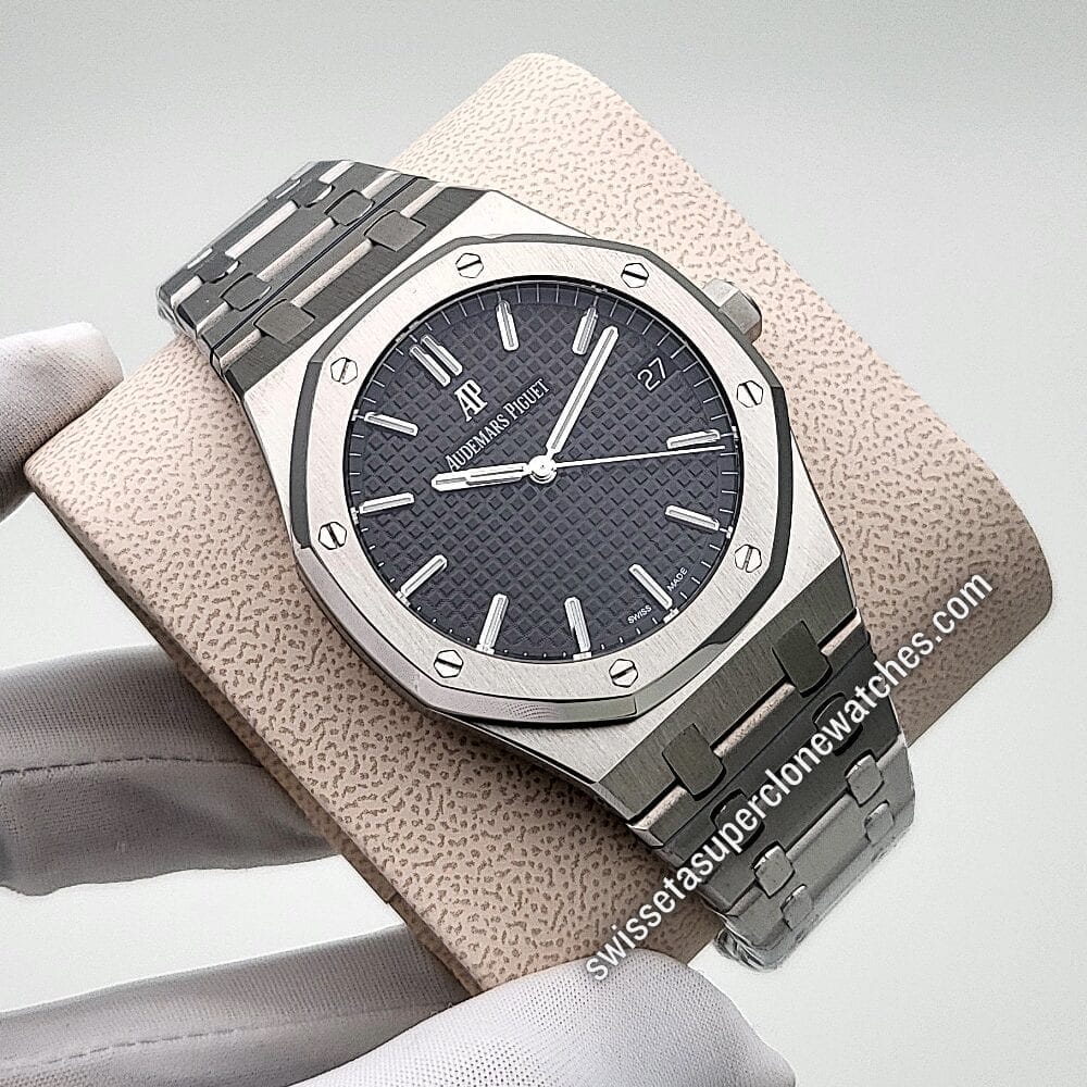 Audemars Piguet Royal Oak 41mm Stainless Steel Black Dial Swiss ETA 4302 Automatic Movement Replica Top Quality Exact 11 Super Clon
