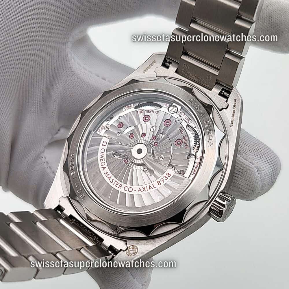 Omega Seamaster Aqua Terra Steel on Steel 150M Co-Axial Master Chronometer GMT Worldtimer 43mm ETA 8938 Automatic Movement Replica Top Quality E