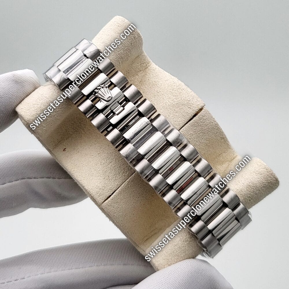 Rolex Day-Date 40mm White Gold Slate Dial Swiss ETA 3255 Automatic Movement Replica Top Quality Exact 11 Super Clone Watch (3)