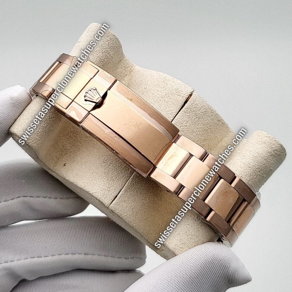 Rolex GMT Master II Everose Gold 40mm Black Dial Swiss ETA 3285 Automatic Movement Replica Top Quality Exact 11 Super Clone Watch (3)