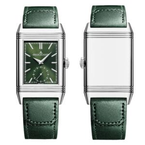 Jaeger-LeCoultre Reverso Tribute Monogace Small Seconds Green leather Strap Swiss ETA 822 Automatic Movement Replica Top Quality Exact 1:1 Super Clone Watch