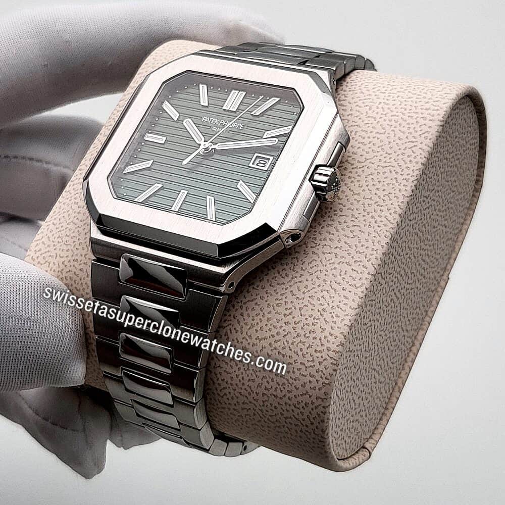 Patek Philippe Cubitus Stainless Steel 58211A-001 Sunburst Olive Green Dial 45mm Swiss ETA 26-330 S C Automatic Movement Replica Top Quality Exac (4)