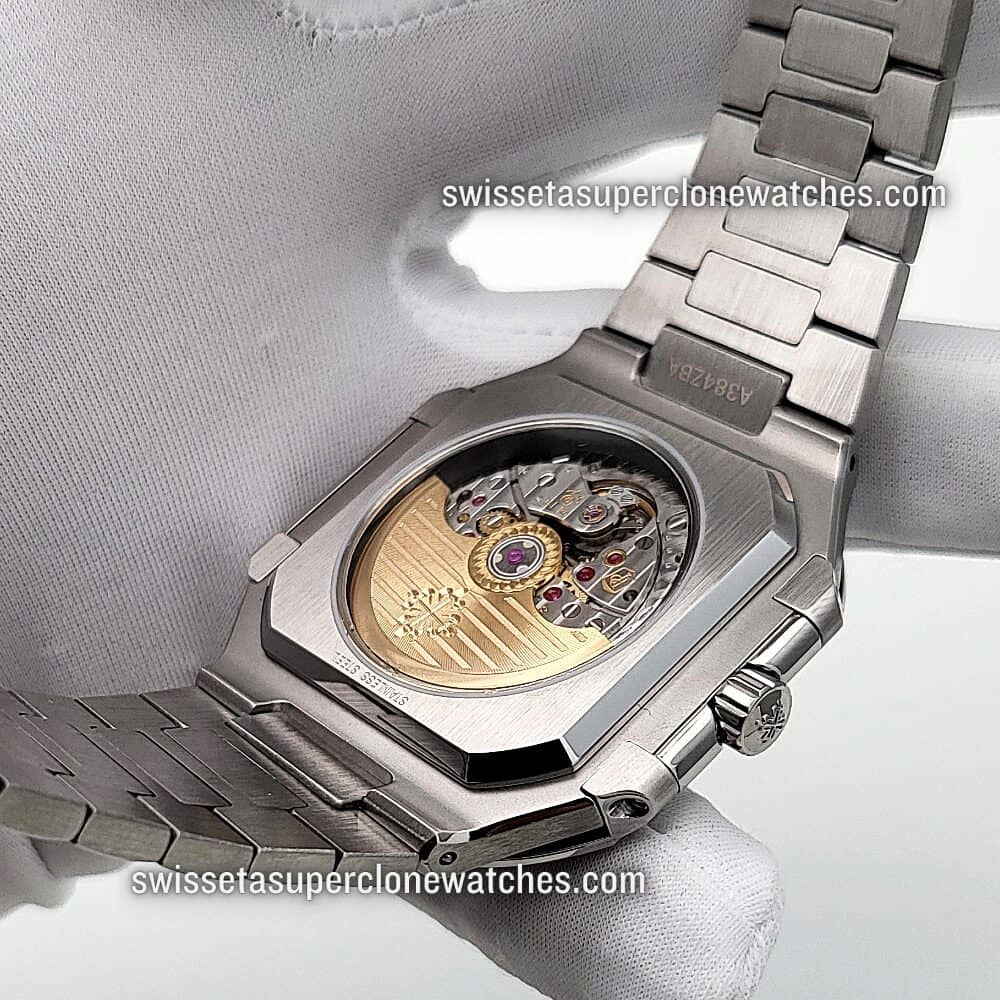 Patek Philippe Cubitus Stainless Steel 58211A-001 Sunburst Olive Green Dial 45mm Swiss ETA 26-330 S C Automatic Movement Replica Top Quality Exac