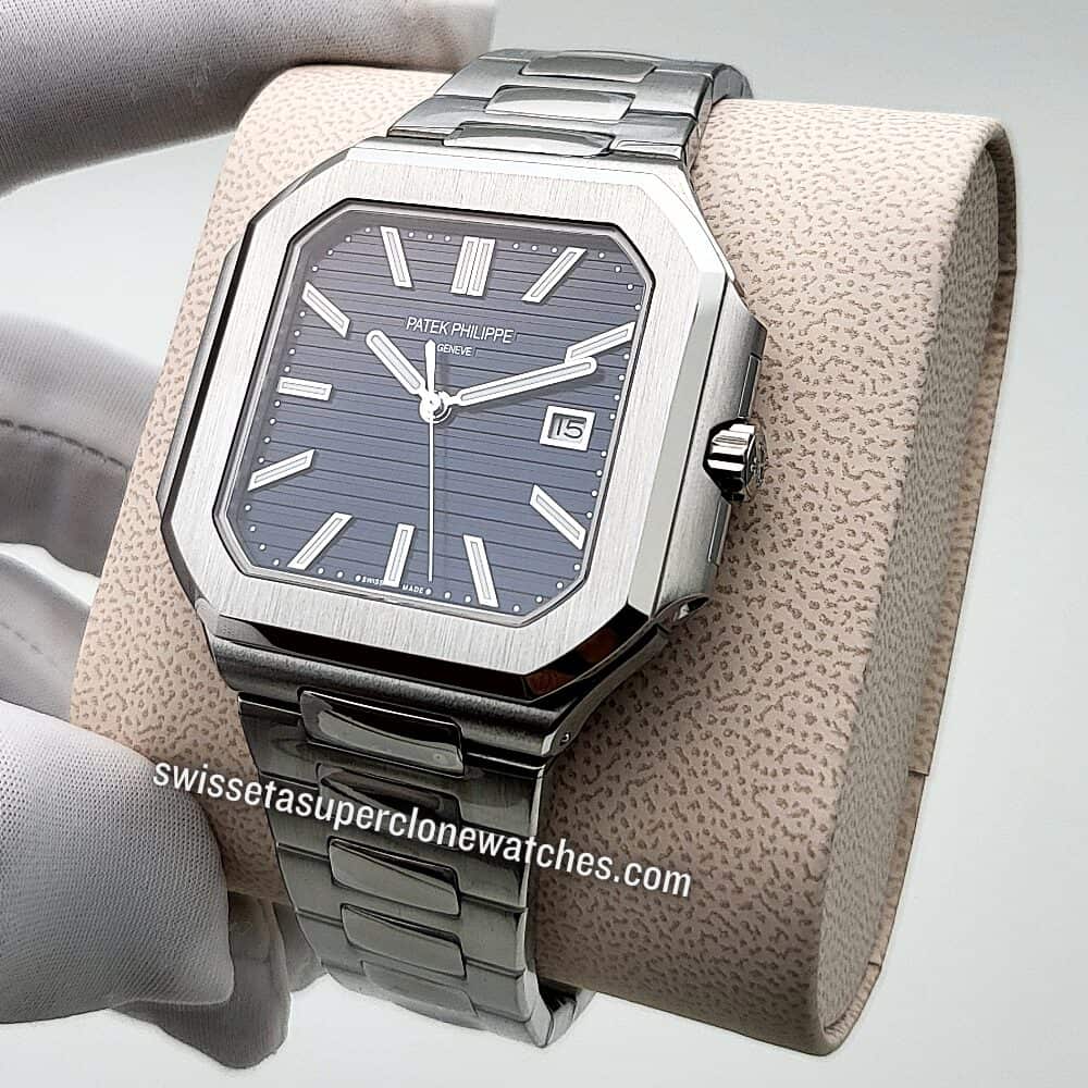 Patek Philippe Cubitus White Gold 71281G-001 Sunburst Blue-Gray Dial 45mm Swiss ETA 26-330 S C434 Automatic Movement Replica Top Qu (3)