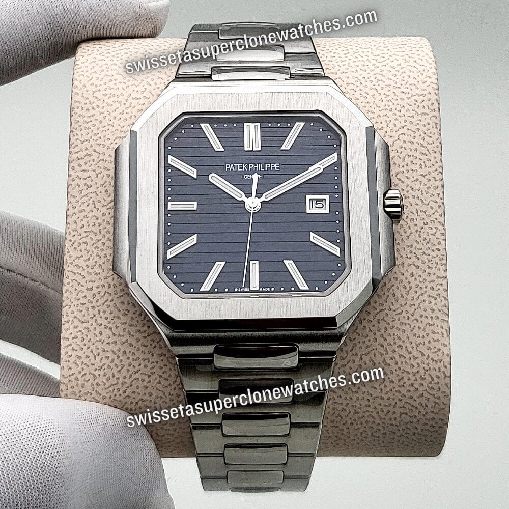 Patek Philippe Cubitus White Gold 71281G-001 Sunburst Blue-Gray Dial 45mm Swiss ETA 26-330 S C434 Automatic Movement Replica Top Qual (1)